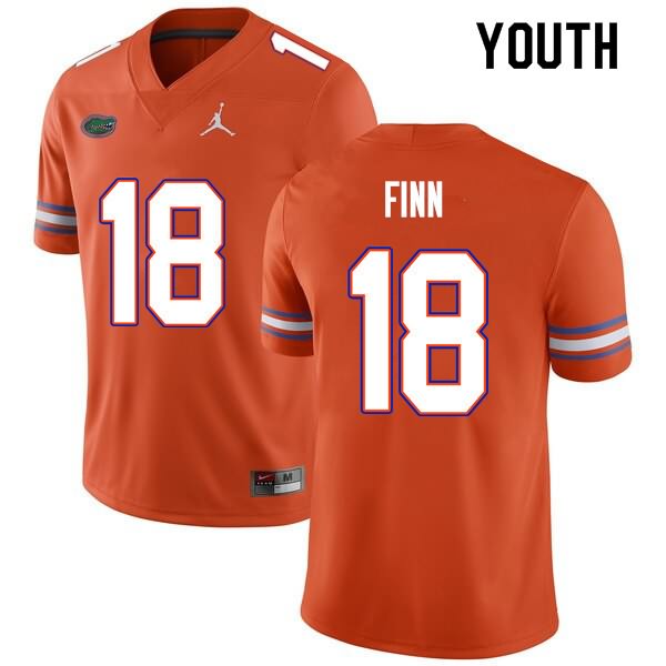 NCAA Florida Gators Jacob Finn Youth #18 Nike Orange Stitched Authentic College Football Jersey OHP7064QJ